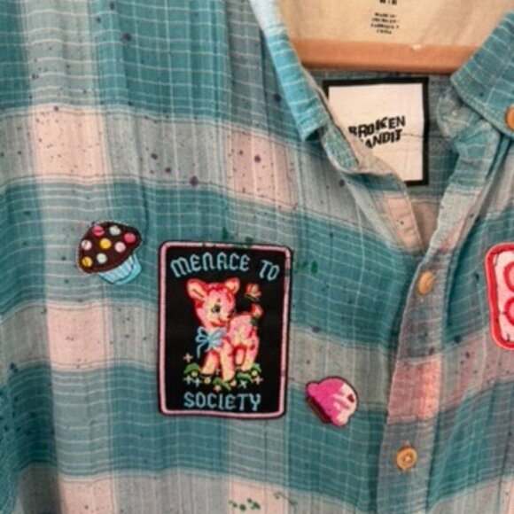 BROKEN BANDIT ONE OF A KIND CUSTOM UPCYCLED SHIRT - Picture 10 of 11